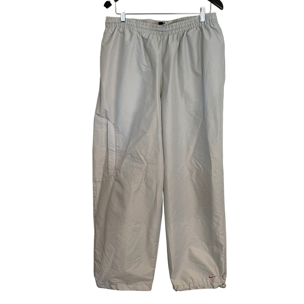 Nike Mens Grey Ripstop Track Pants XL Cargo Pocket Orange Swoosh RN 56323‎